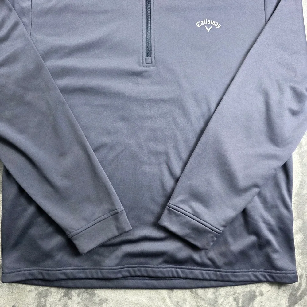 Callaway Quarter Zip Pullover Mens XXL Gray Fleece Lined Performance Golf Top‎